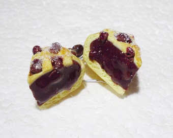 Cherry Pie Earrings. Polymer Clay.