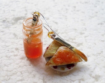 Toast And Marmalade Earrings. Polymer Clay.