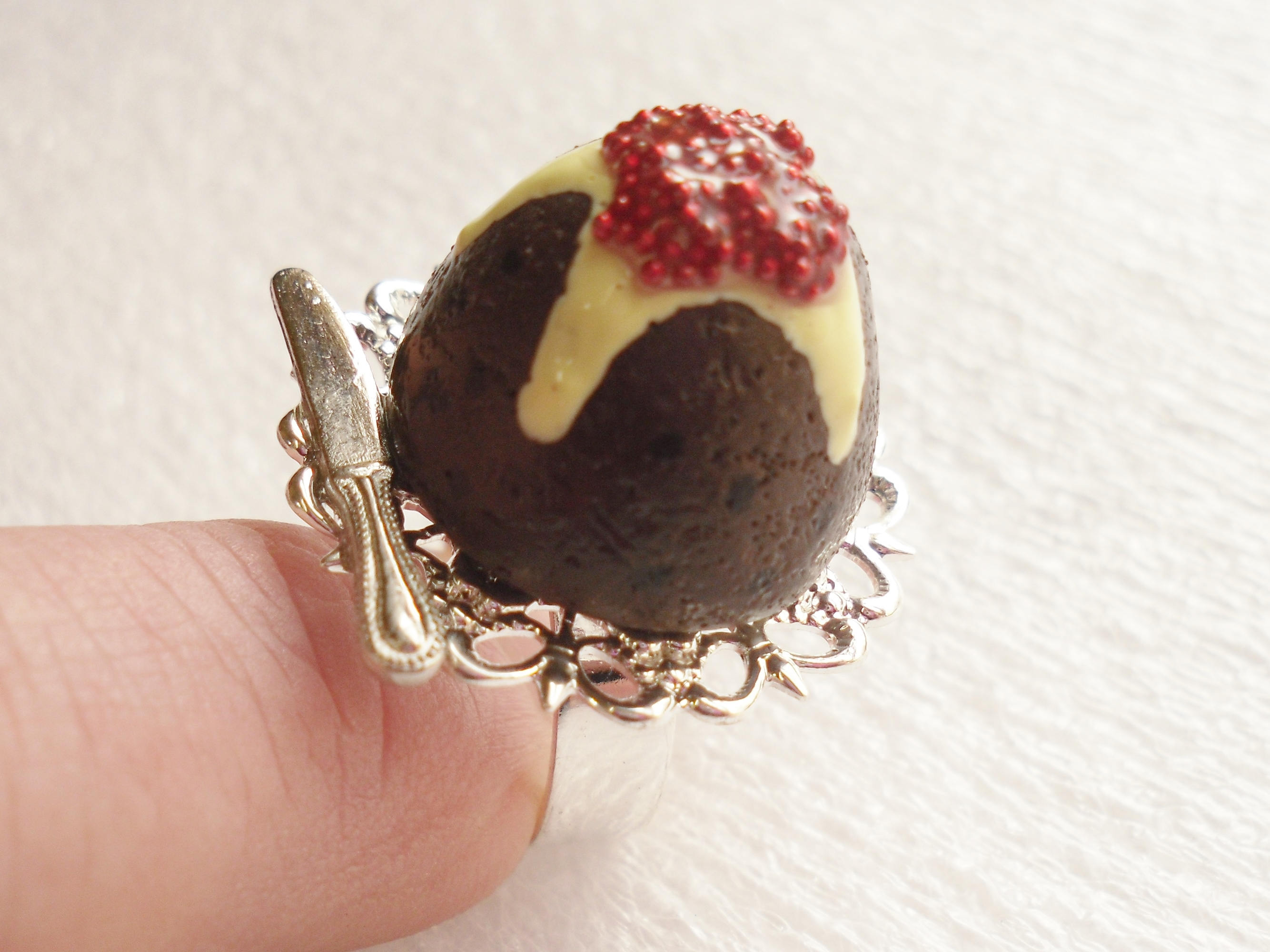 Christmas Pudding Ring. Polymer Clay. Etsy UK