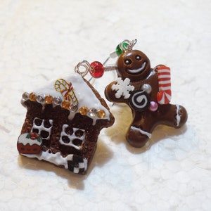 Gingerbread Cookie Earrings. Polymer Clay.