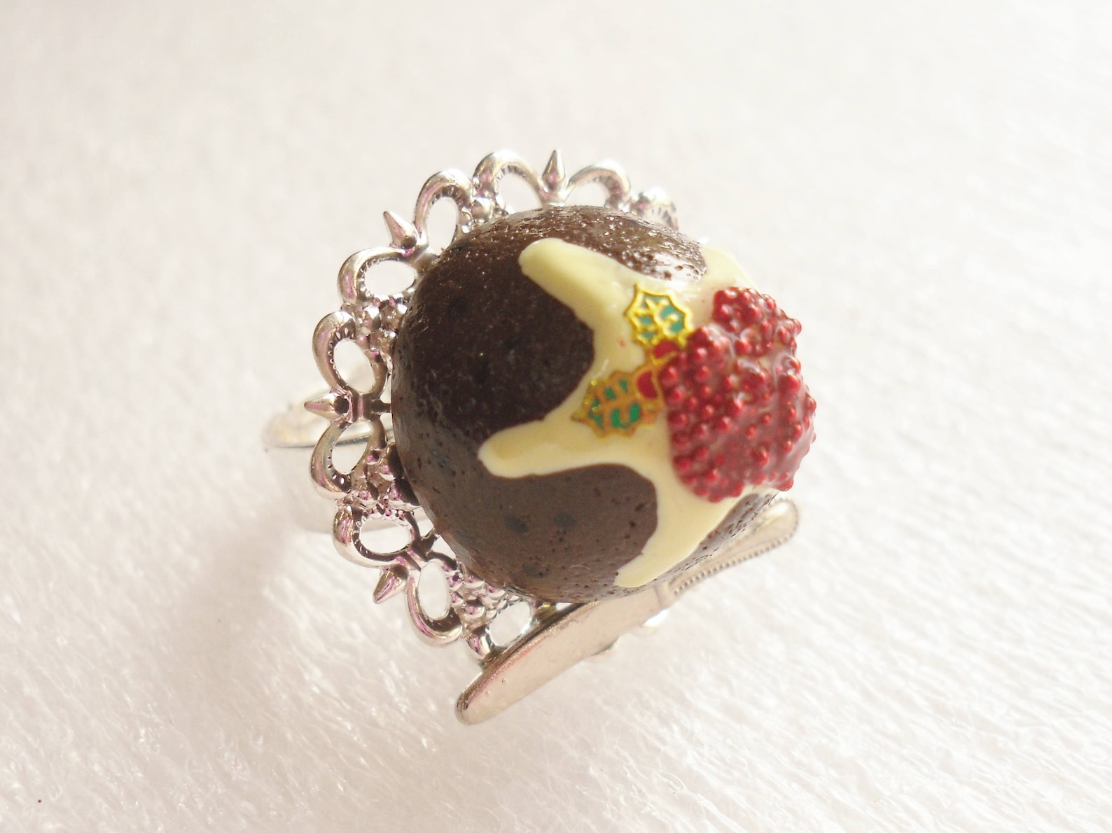 Christmas Pudding Ring. Polymer Clay. Etsy