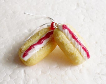 Cream And Jam Donut Earrings. Polymer Clay.