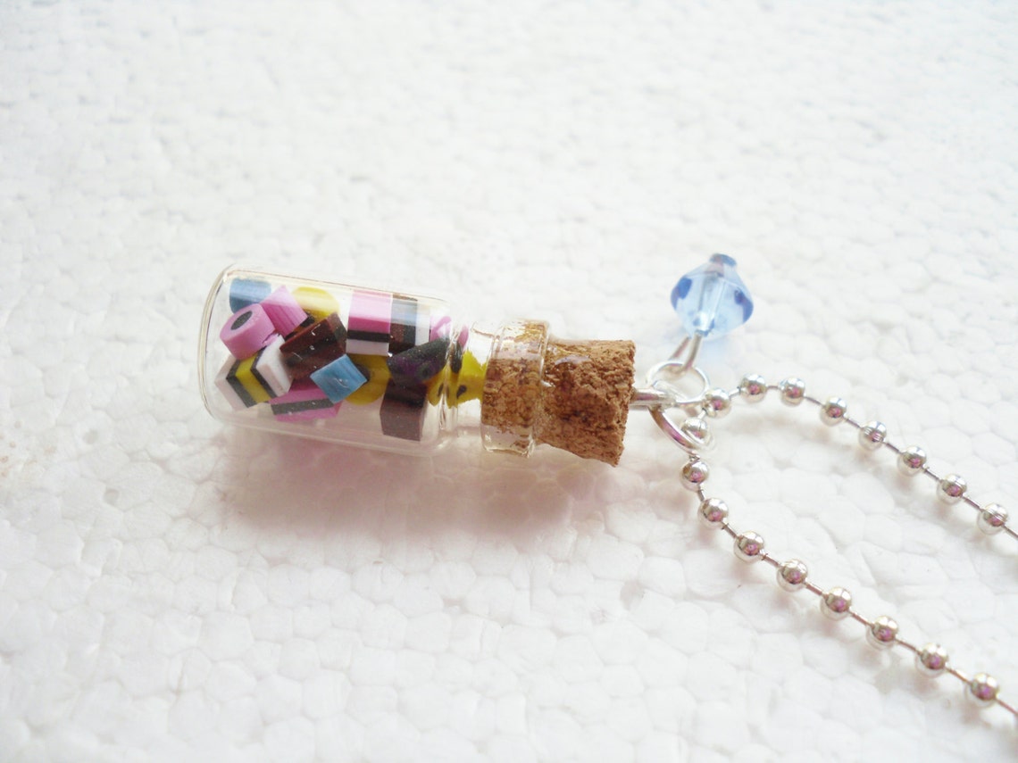 Jar of Licorice Allsorts Pendant. Polymer Clay Etsy