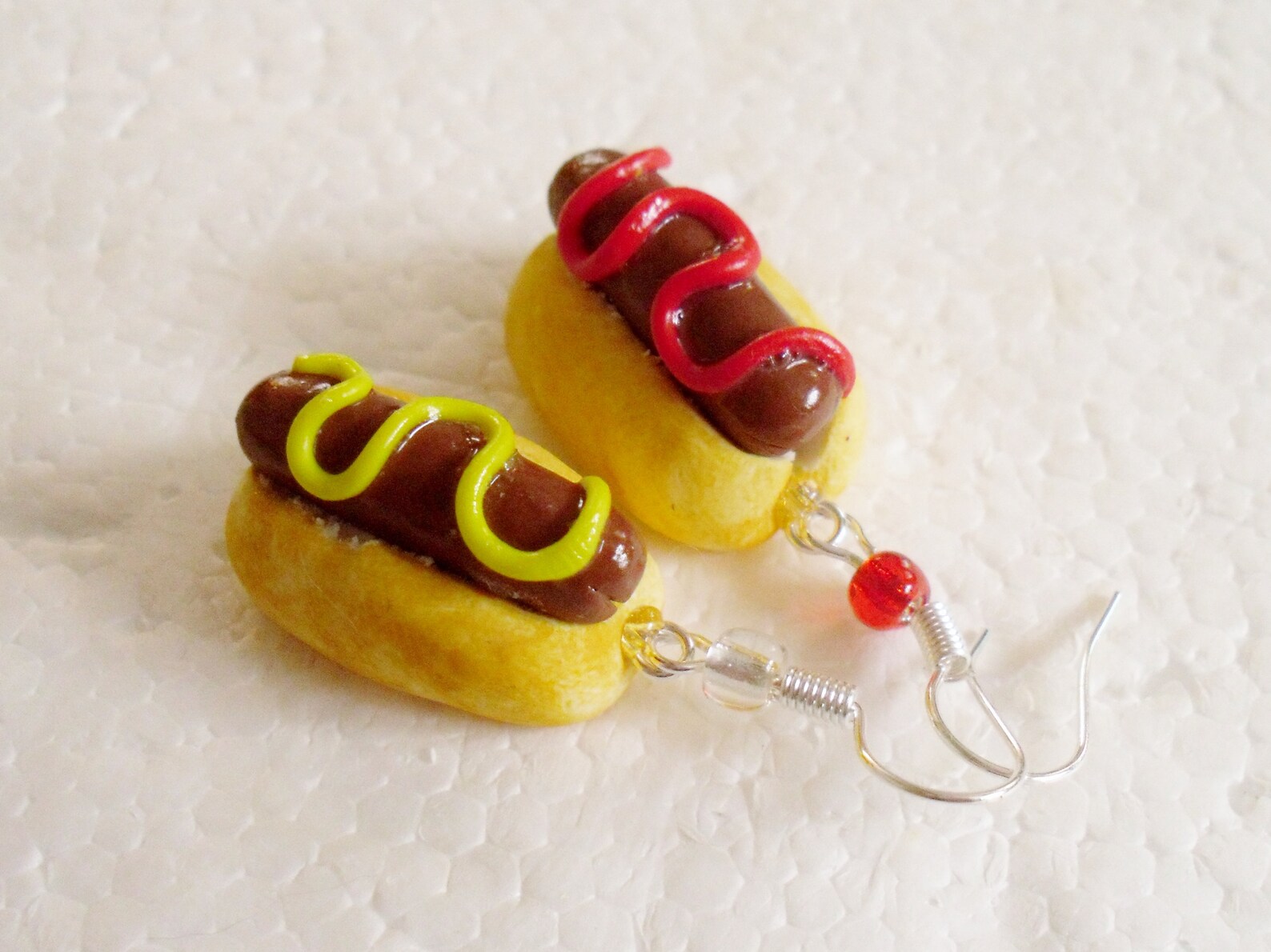 Hotdog Earrings. Polymer Clay. Etsy UK