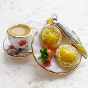 Tea And Crumpets Earrings. Polymer clay.