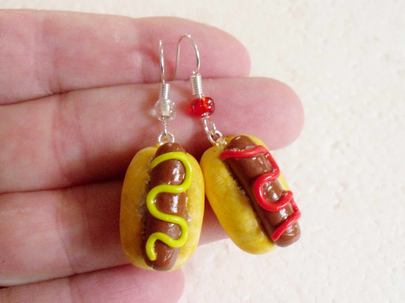 Hotdog Earrings. Polymer Clay. Etsy