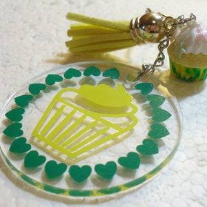Cupcake charm Keyring. Polymer Clay.