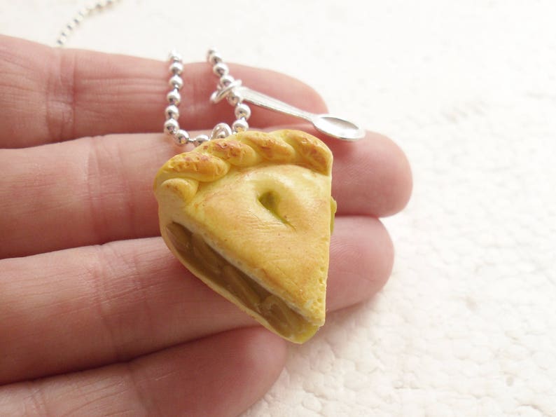 Slice Of Apple Pie Pendant. Polymer clay image 5