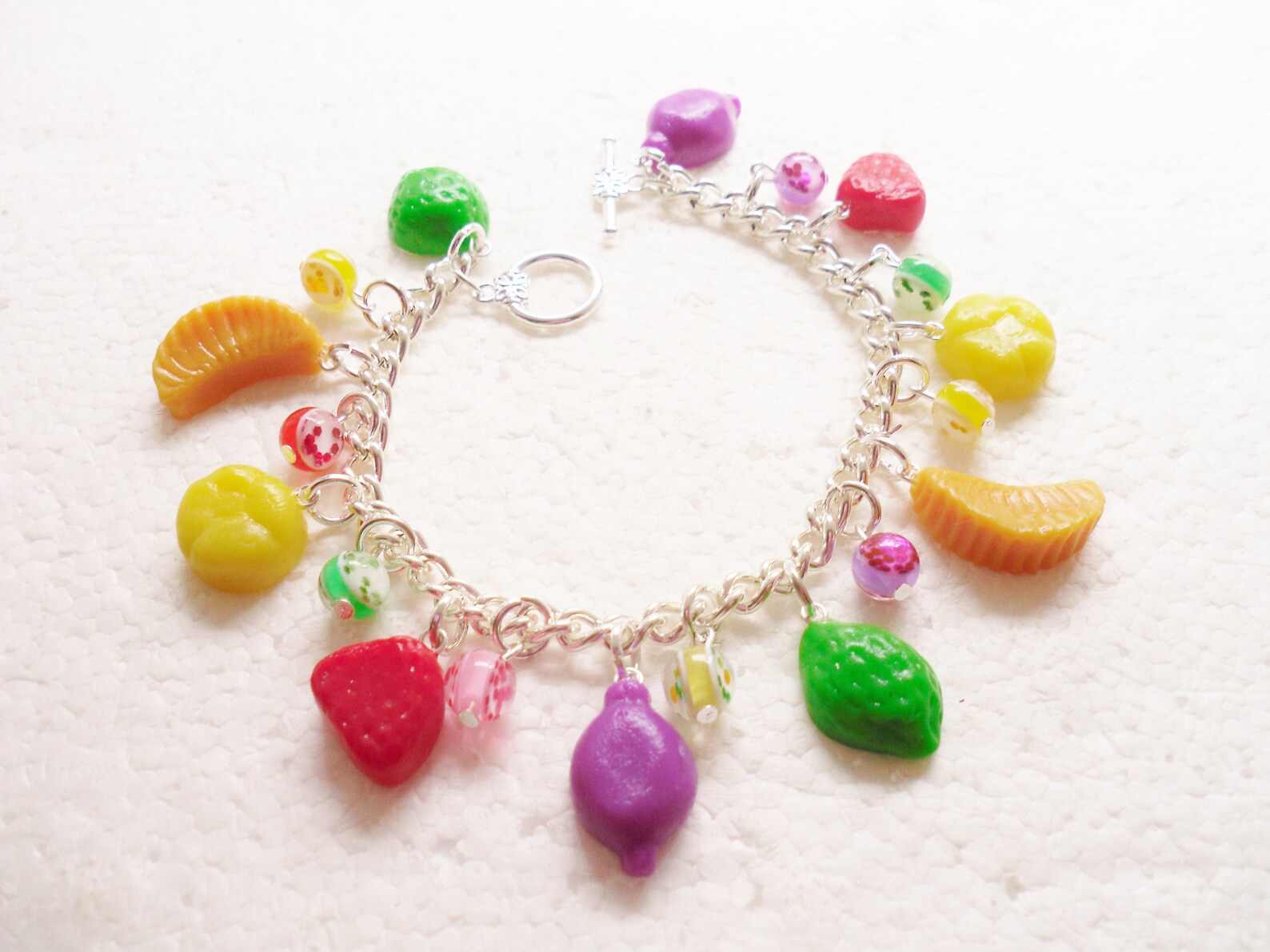 Fruit Gums Charm Bracelet . Polymer Clay. Etsy UK