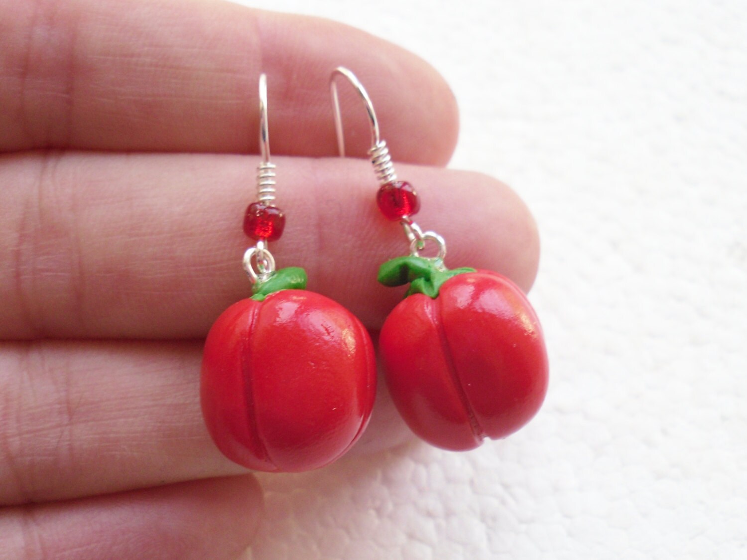 Red Pepper Earrings. Polymer Clay | Etsy