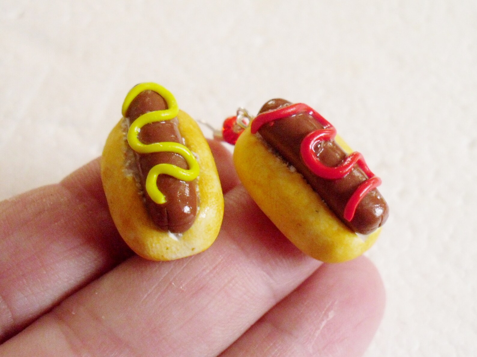 Hotdog Earrings. Polymer Clay. Etsy UK
