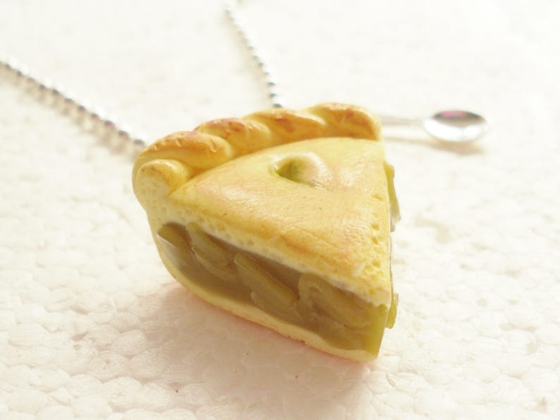 Slice Of Apple Pie Pendant. Polymer clay image 4