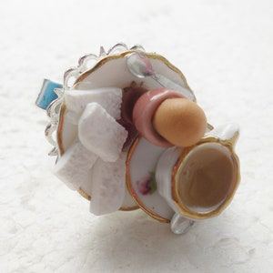 Boiled Egg and Soldiers Ring. Polymer Clay.