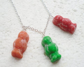 Jelly Babies Necklace.  Polymer clay.