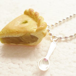 Slice Of Apple Pie Pendant. Polymer clay image 2