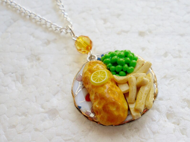 Handmade Unique Design Polymer Clay Silver Plated Chain Book Shaped Charm Necklace