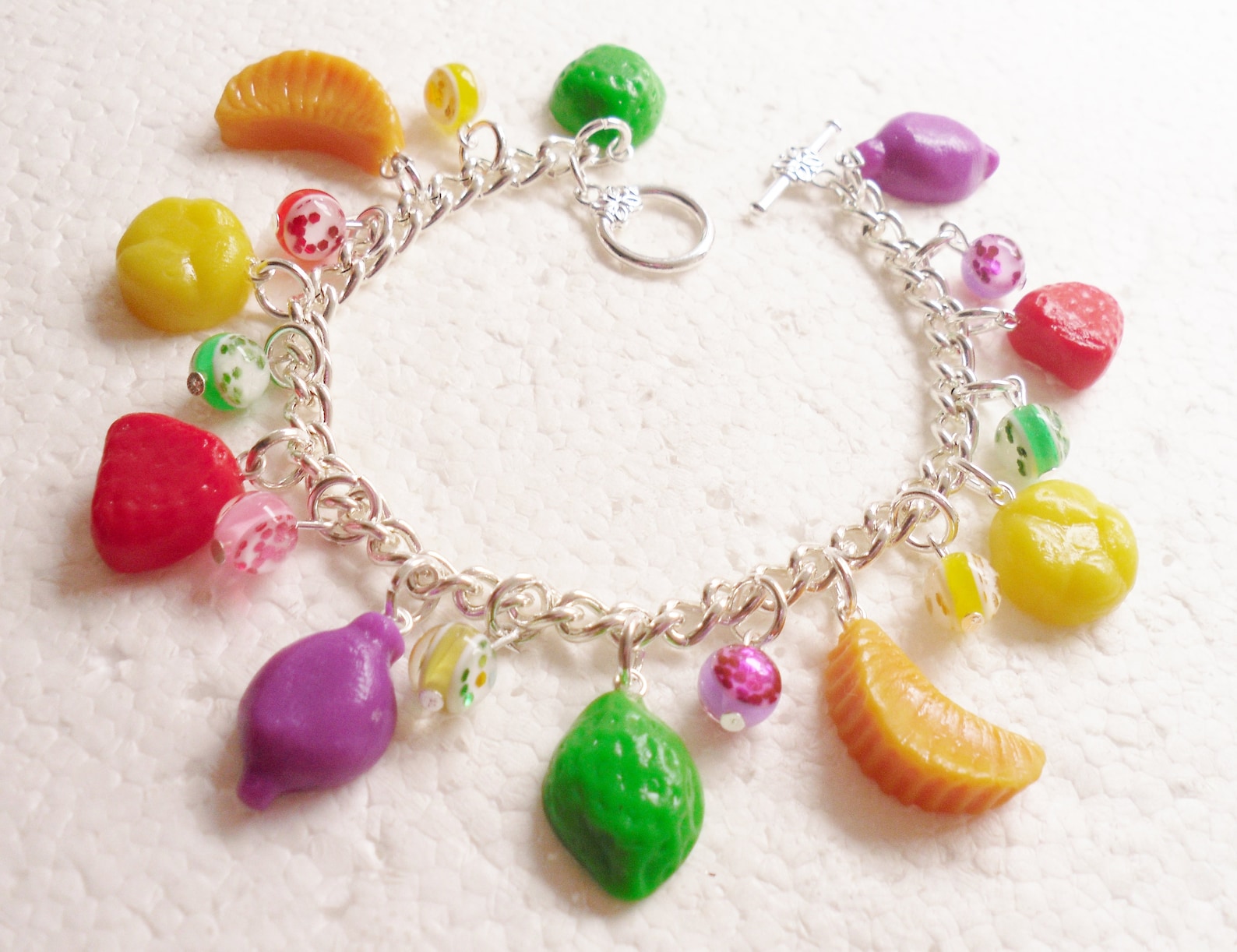 Fruit Gums Charm Bracelet . Polymer Clay. Etsy UK