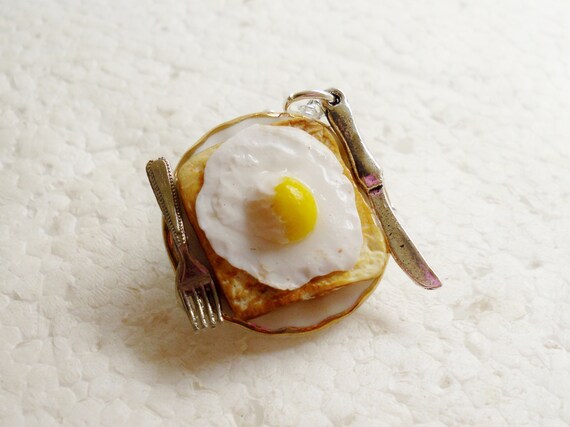 Spiegelei Auf Toast Anhanger Polymer Clay Etsy