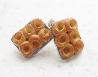 Tray of Yorkshire Puddings Earrings. Polymer Clay.