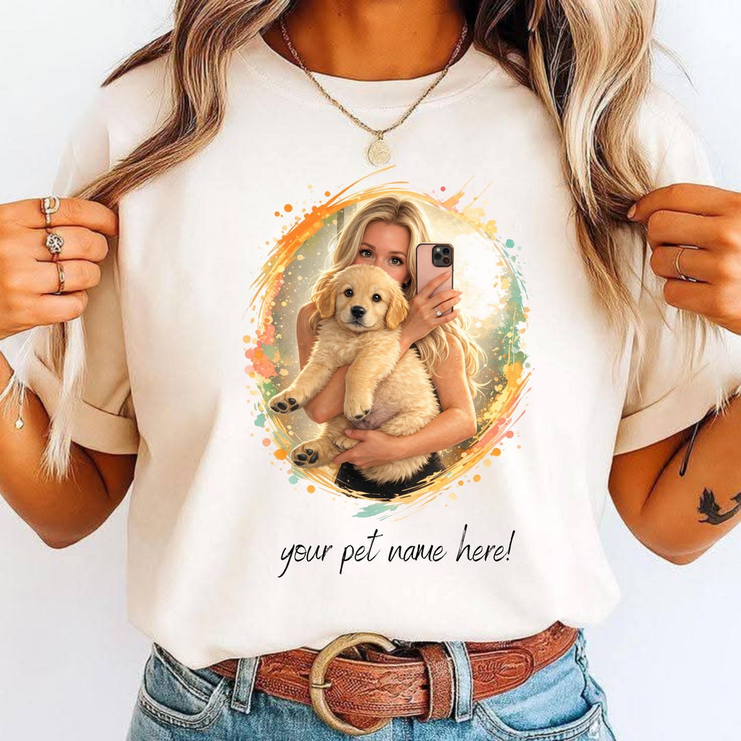 Custom Golden Retriever Portrait Shirt Personalized Dog Lover Gift ...