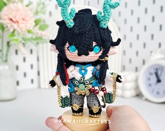 Lunae Dan Heng Amigurumi Plush, Honkai Star Rail Crochet Doll