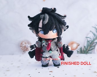 Wriothesley Crochet Doll, Handmade Plush | Genshin Impact Inspired