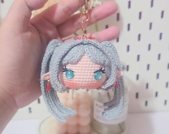 Crochet Elf Mage Keychain, Handmade Wizard Plush, Anime Collectible Gift