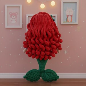 Muñeca de ganchillo hecha a mano de Ariel la Sirenita, Princesa Amigurumi, Regalo para amantes de la Sirenita imagen 2