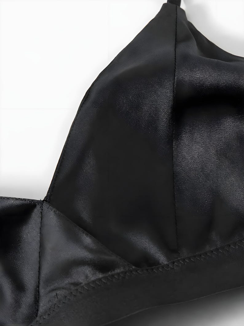 Beha van 100% moerbeizijde, draadloze nachtlingerie (wit, grijs) afbeelding 5