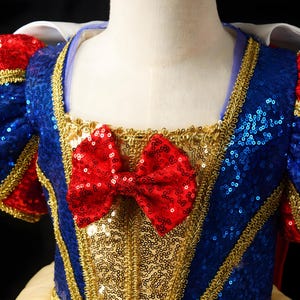Fast 3-5 Day Delivery - Girls Snow White Princess Dress with Red Cape & Headband, Toddler Halloween Costume Ball Gown, Fast US Shippin image 7