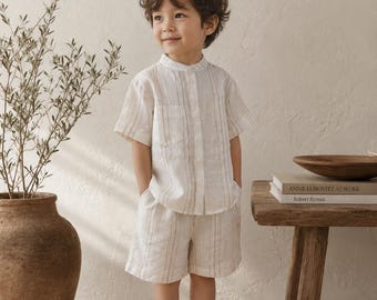 Kids Summer Linen Two-Piece Set — Soft Breathable Boutique Outfit — Toddler 1-6Y