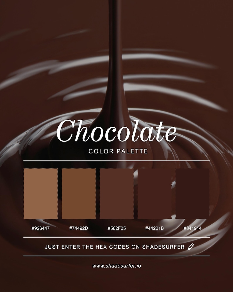 Chocolate Color Palette Print, Printable Wall Art, Instant Digital ...