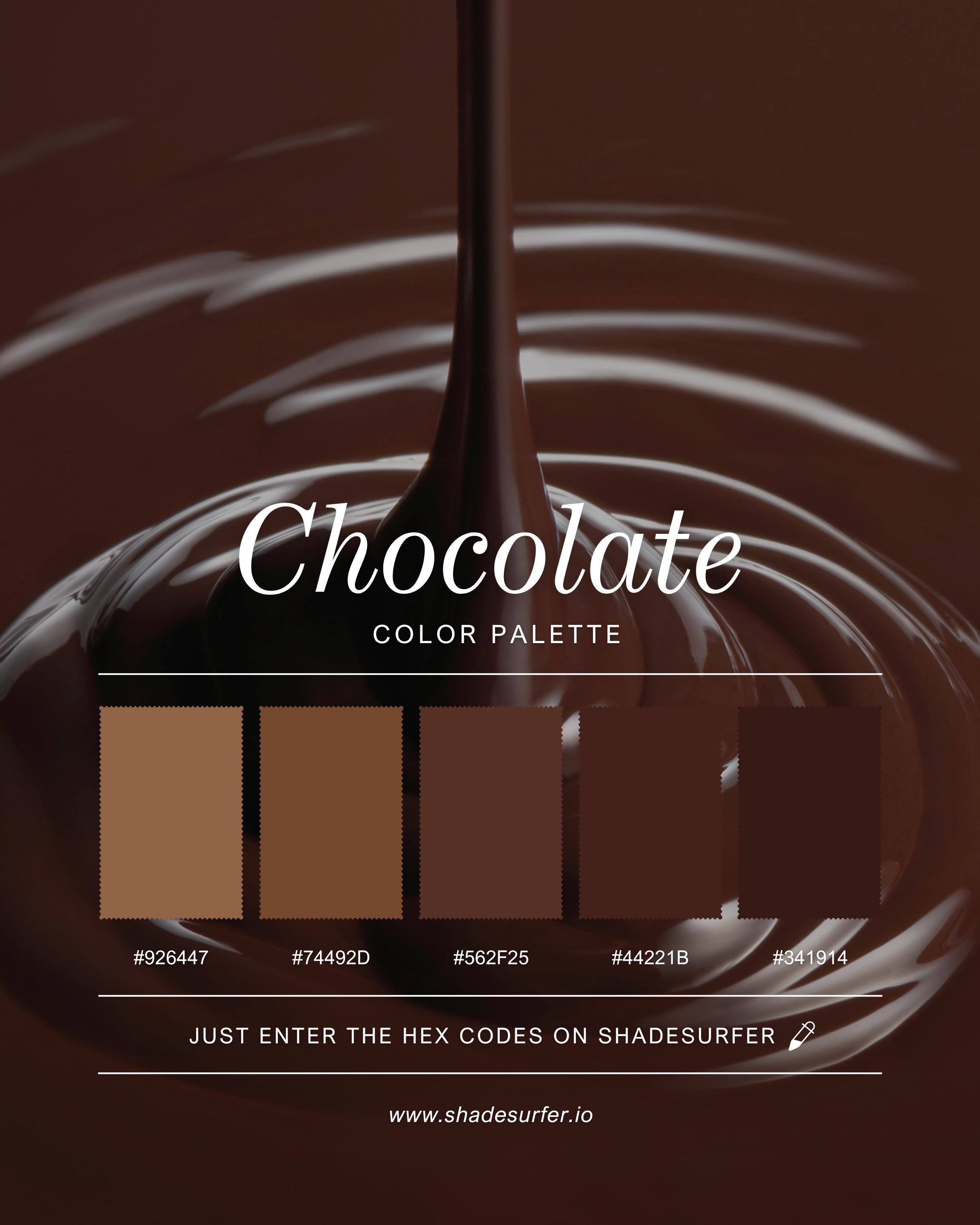 Chocolate Color Palette Print, Printable Wall Art, Instant Digital ...