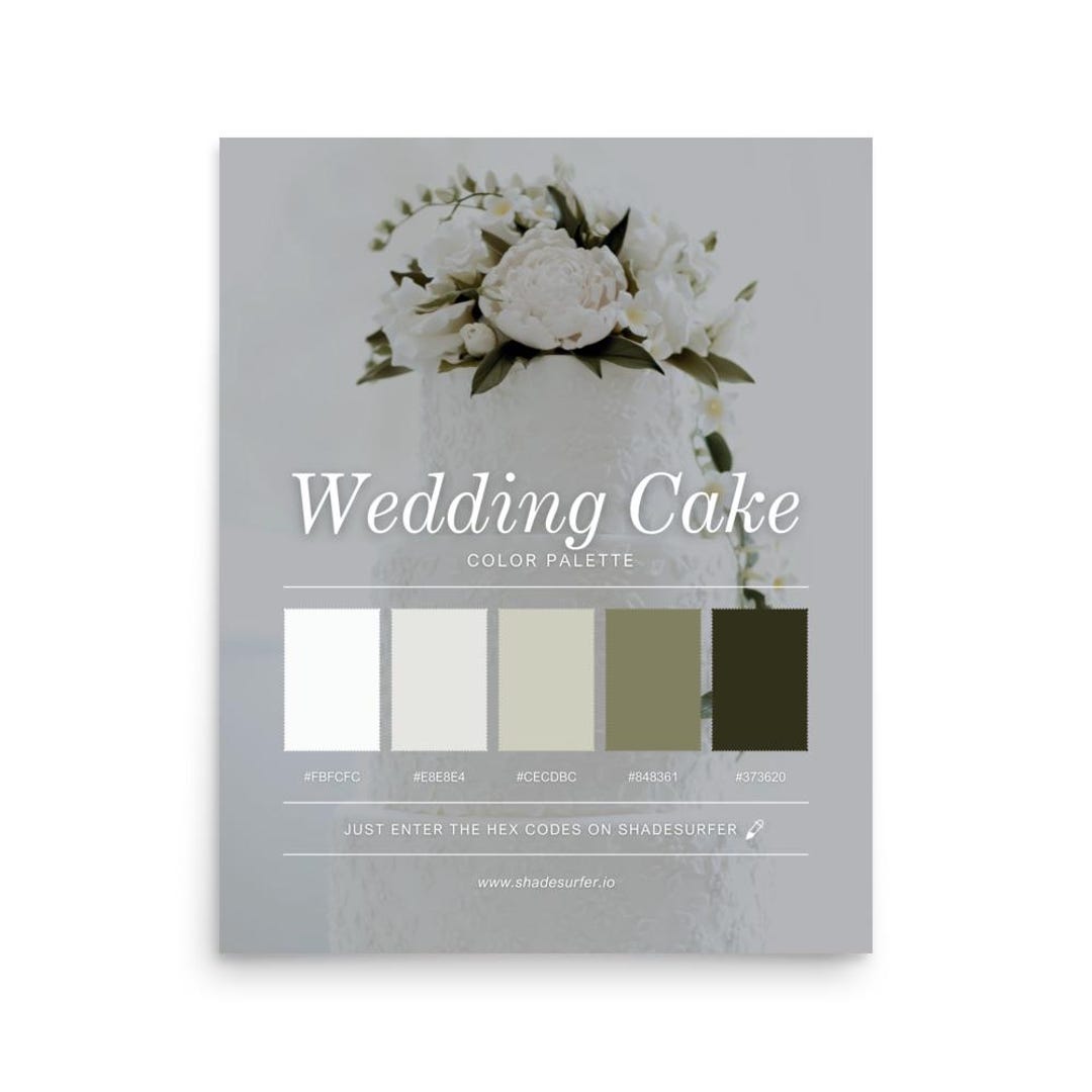 Cake Colour Code Wedding Cake Color Palette Poster, Hex Codes Design, Colorful Art Print ...