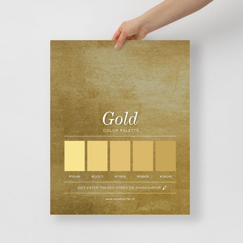 Gold Color Palette Print, Printable Wall Art, Instant Digital Download ...