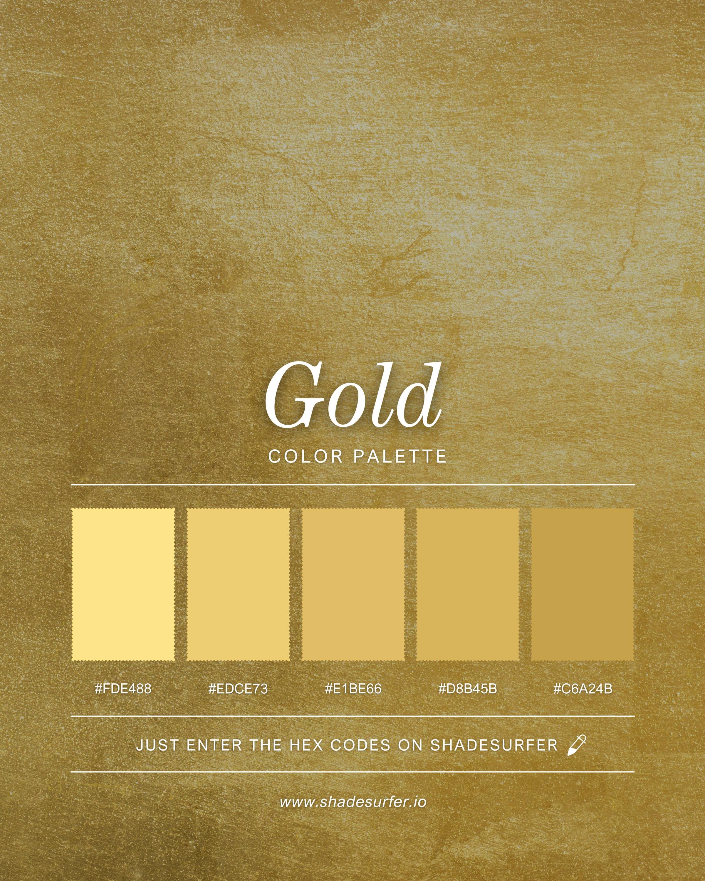 Gold Color Palette Print, Printable Wall Art, Instant Digital Download ...