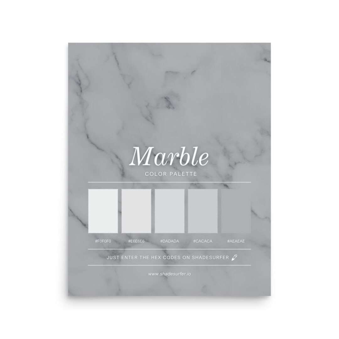 Marble Gold Code Marble Color Palette Poster, 16