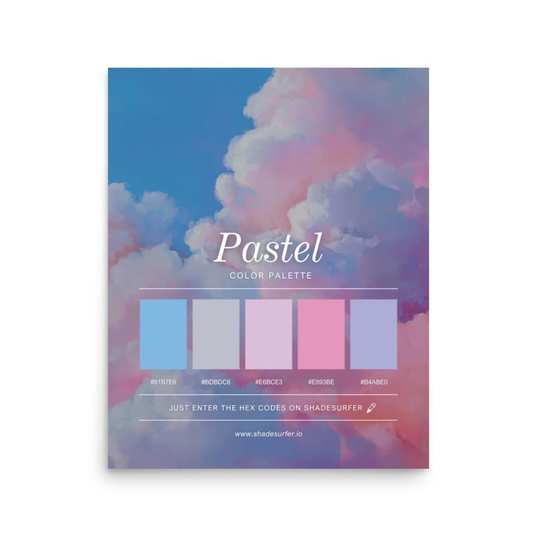 Matt Color Code Pastel Color Palette Poster, 16