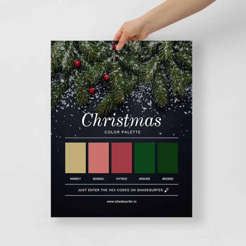 Christmas Color Palette Print, Printable Wall Art, Instant Digital ...