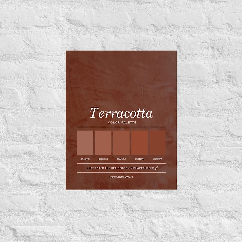 Terracotta Color Palette Print, Printable Wall Art, Instant Digital ...