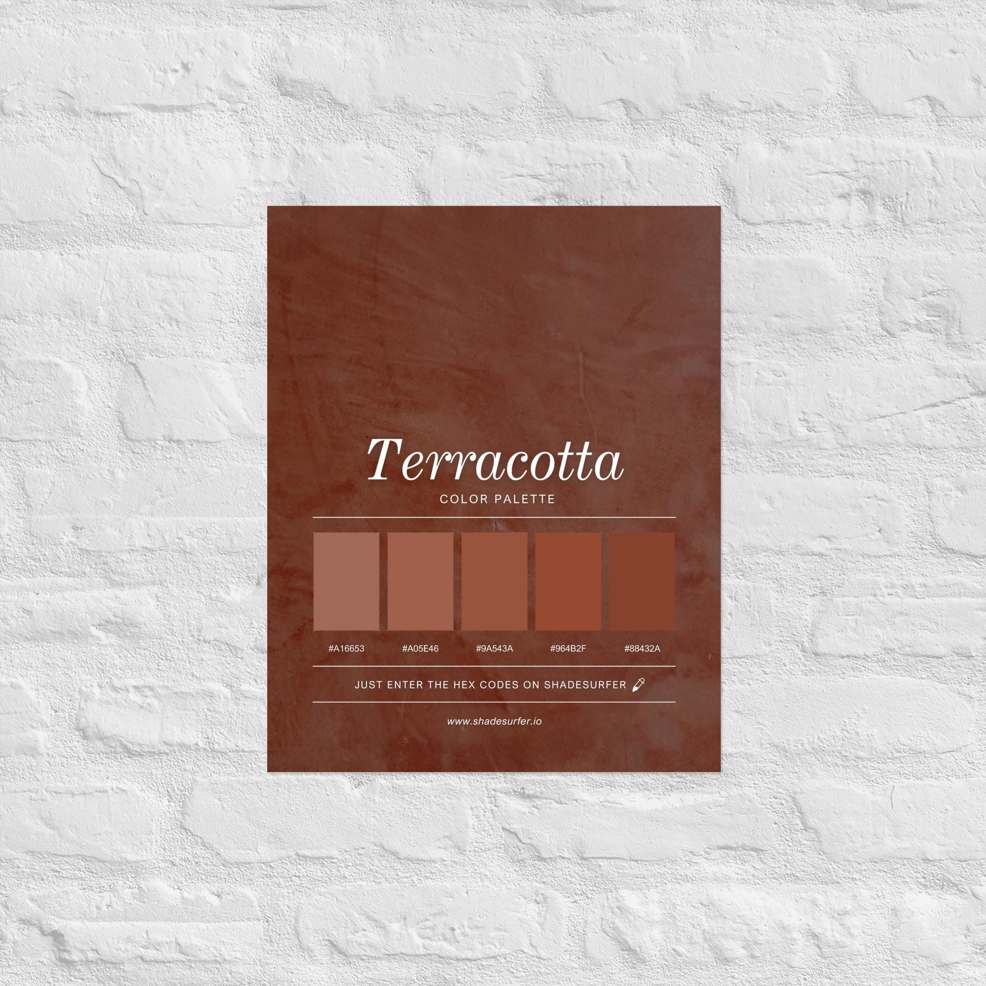 Terracotta Color Palette Poster, Hex Codes Design, Colorful Art Print ...