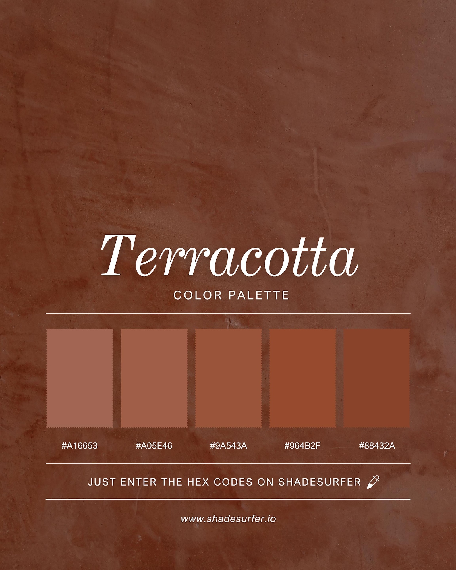 Terracotta Color Palette Poster, Hex Codes Design, Colorful Art Print ...