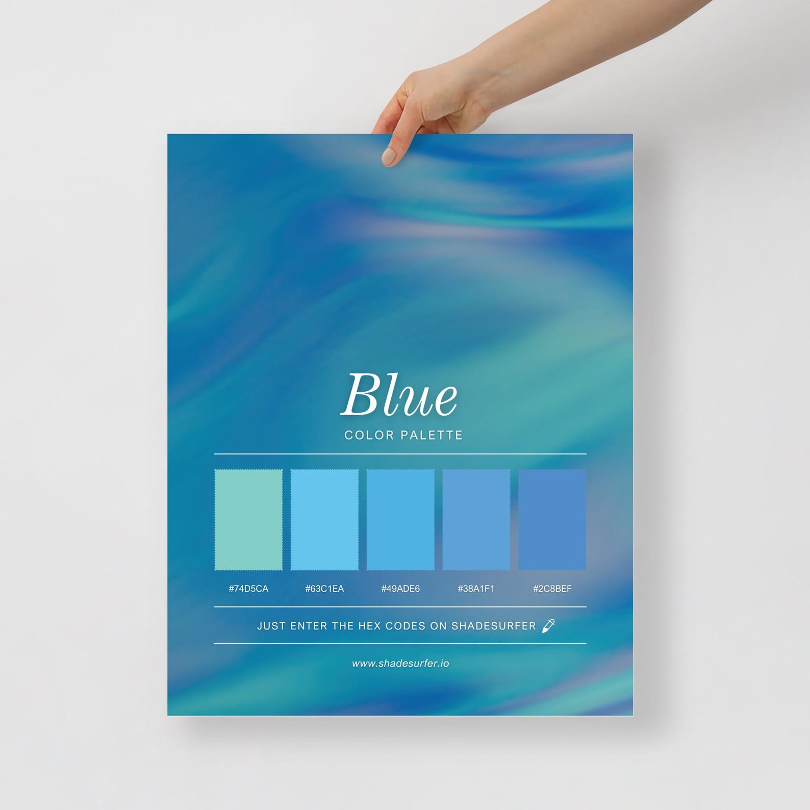 Blue Color Palette Print, Printable Wall Art, Instant Digital Download ...
