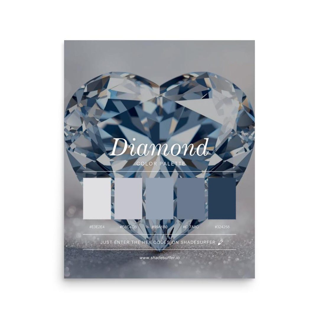 Diamond Color Code Rgb Diamond Color Palette Poster, Hex Codes Design, Colorful Wall Art Print ...