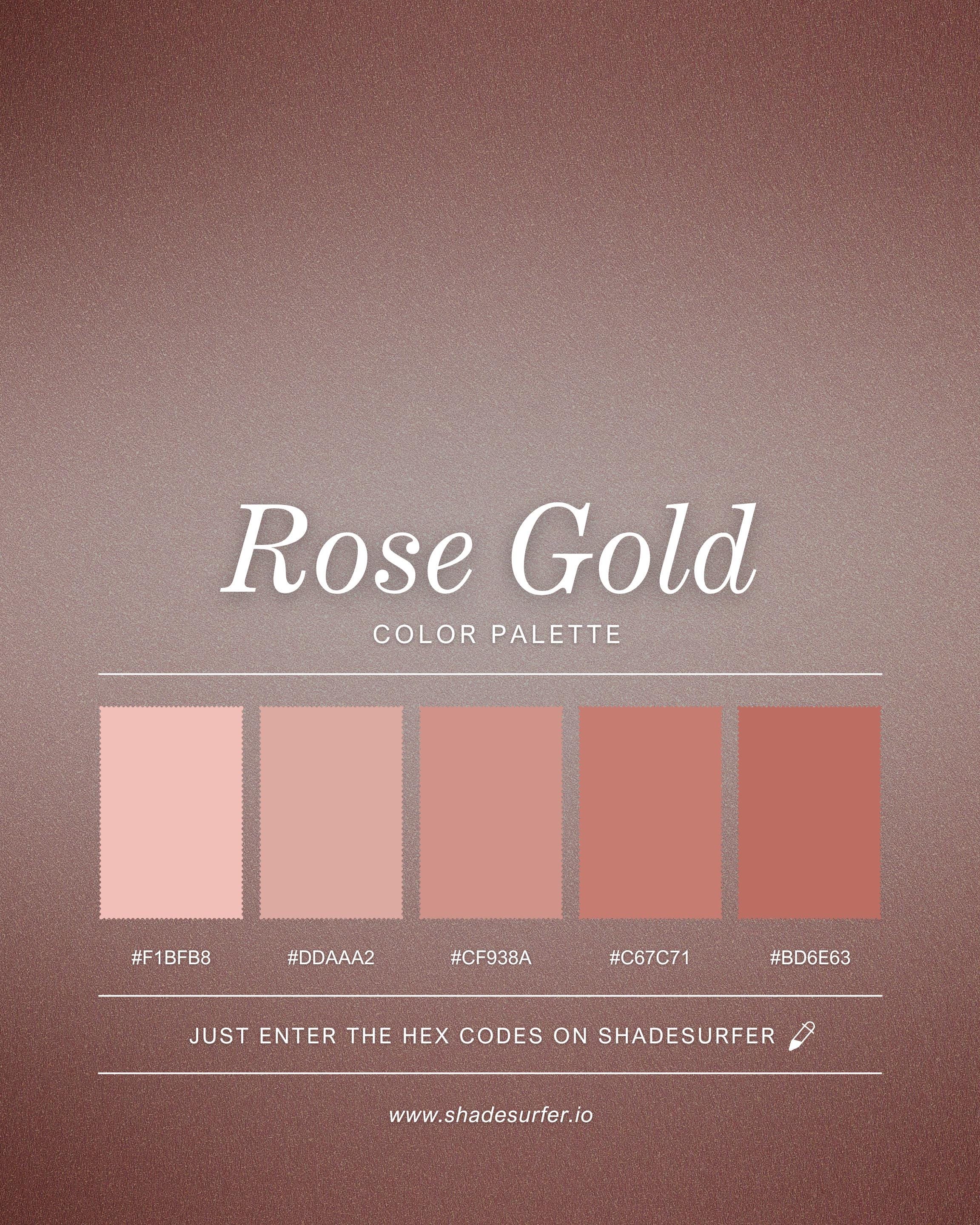 Rose Gold Color Palette Poster, Hex Codes Design, Colorful Art Print - Etsy