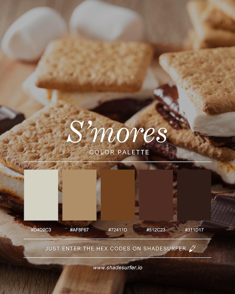 S'mores Code S'mores Color Palette Print, Printable Wall Art, Instant Digital ...