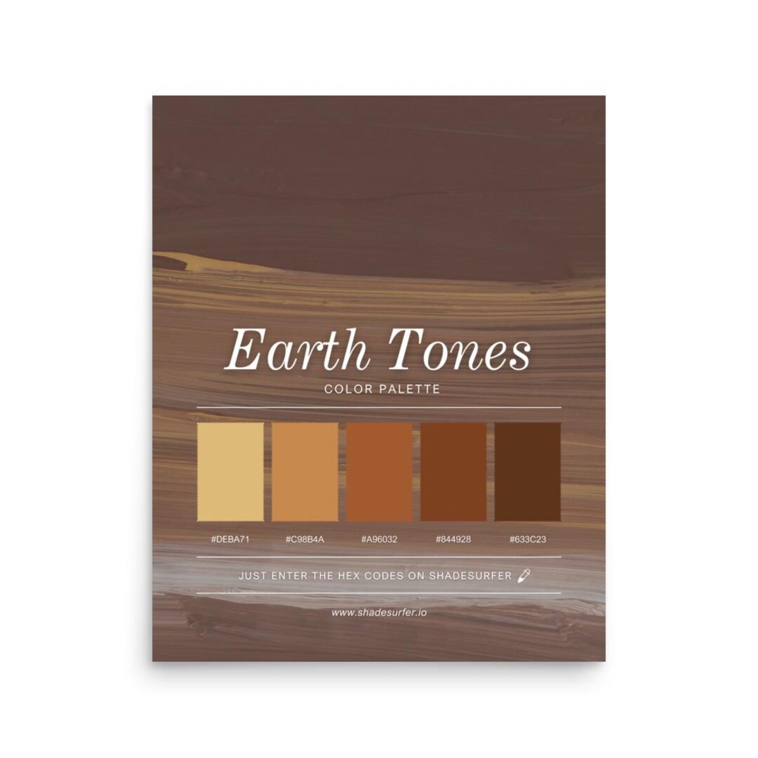 Matt Color Code Earth Tones Color Palette Poster, 16