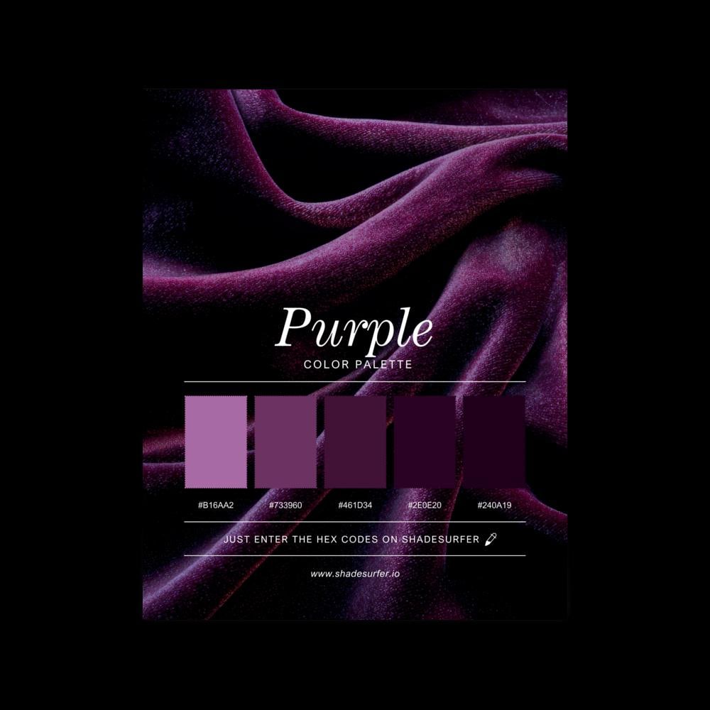 Matt Color Code Purple Color Palette Poster, 16