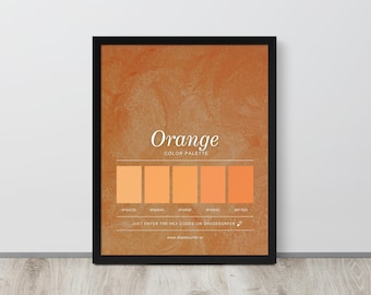 オレンジカラーチャートポスター：100種類のオレンジの色合い