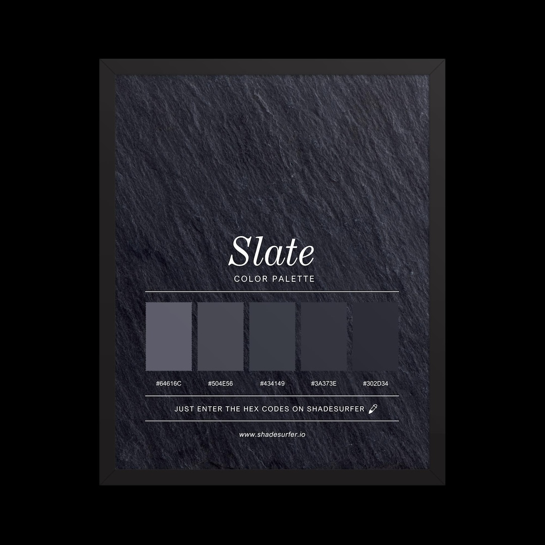 Slate Color Table Slate Color Palette Print, Printable Wall Art, Instant Digital Download ...